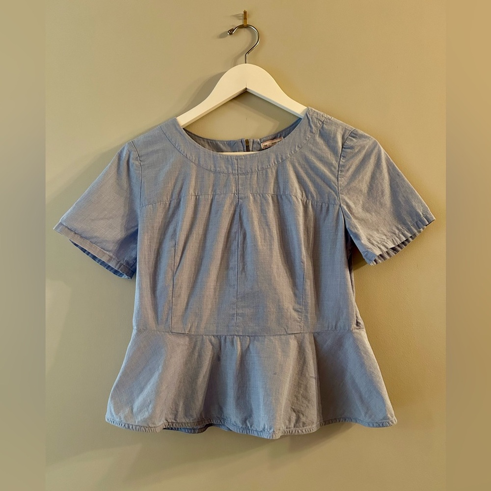 GAP peplum top with zipper back